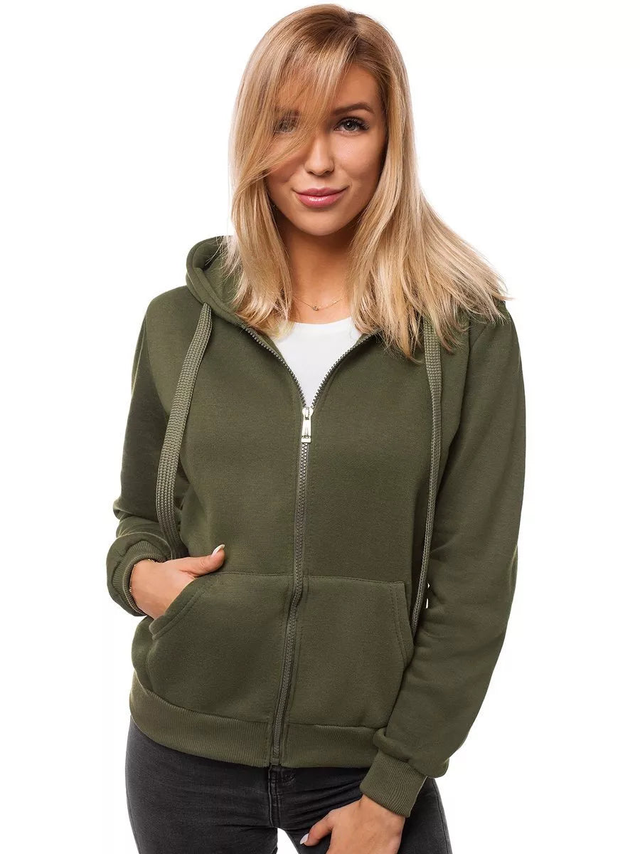 Women's khaki hoodie Look