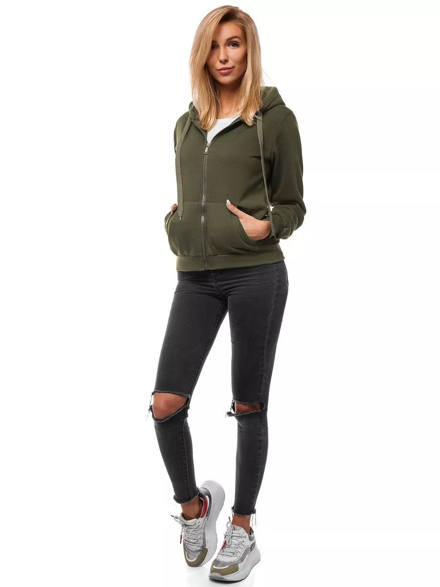 Women's khaki hoodie Look