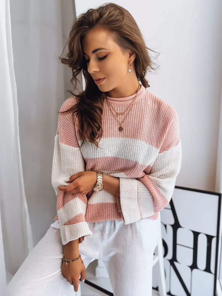 Women's sweater pink-white Dita
