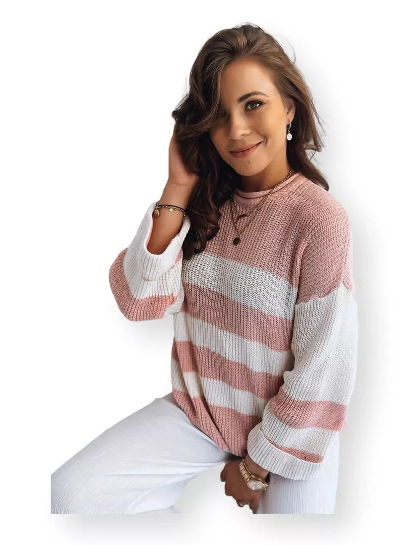 Women's sweater pink-white Dita