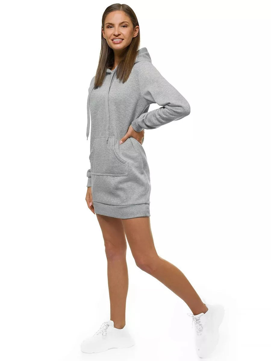 Women's light gray dress with hood Megan
