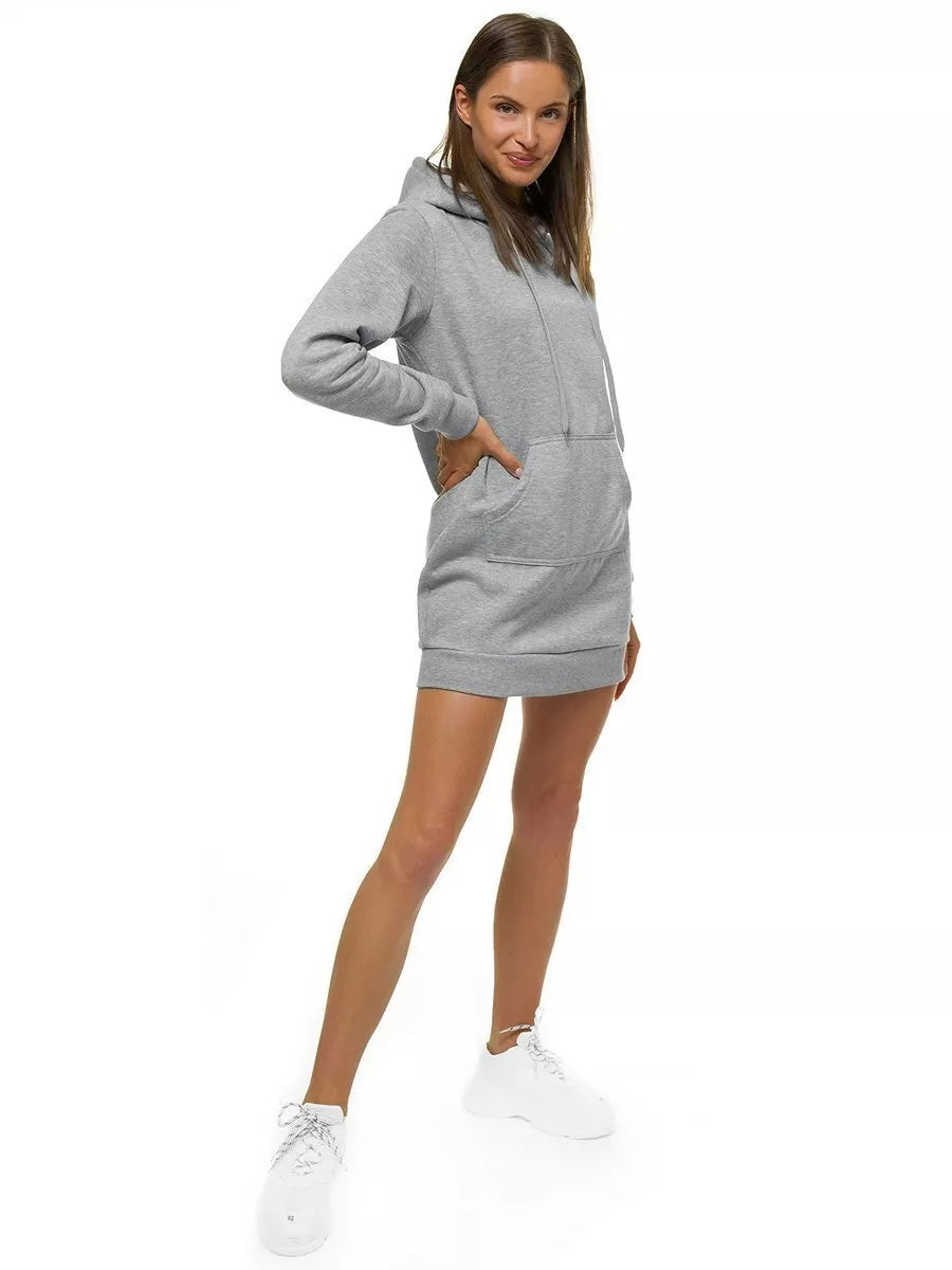 Women's light gray dress with hood Megan