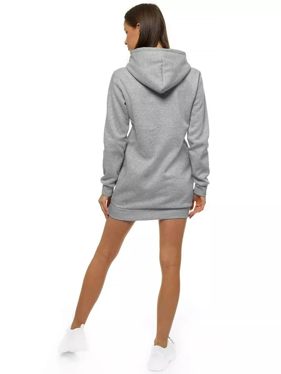 Women's light gray dress with hood Megan