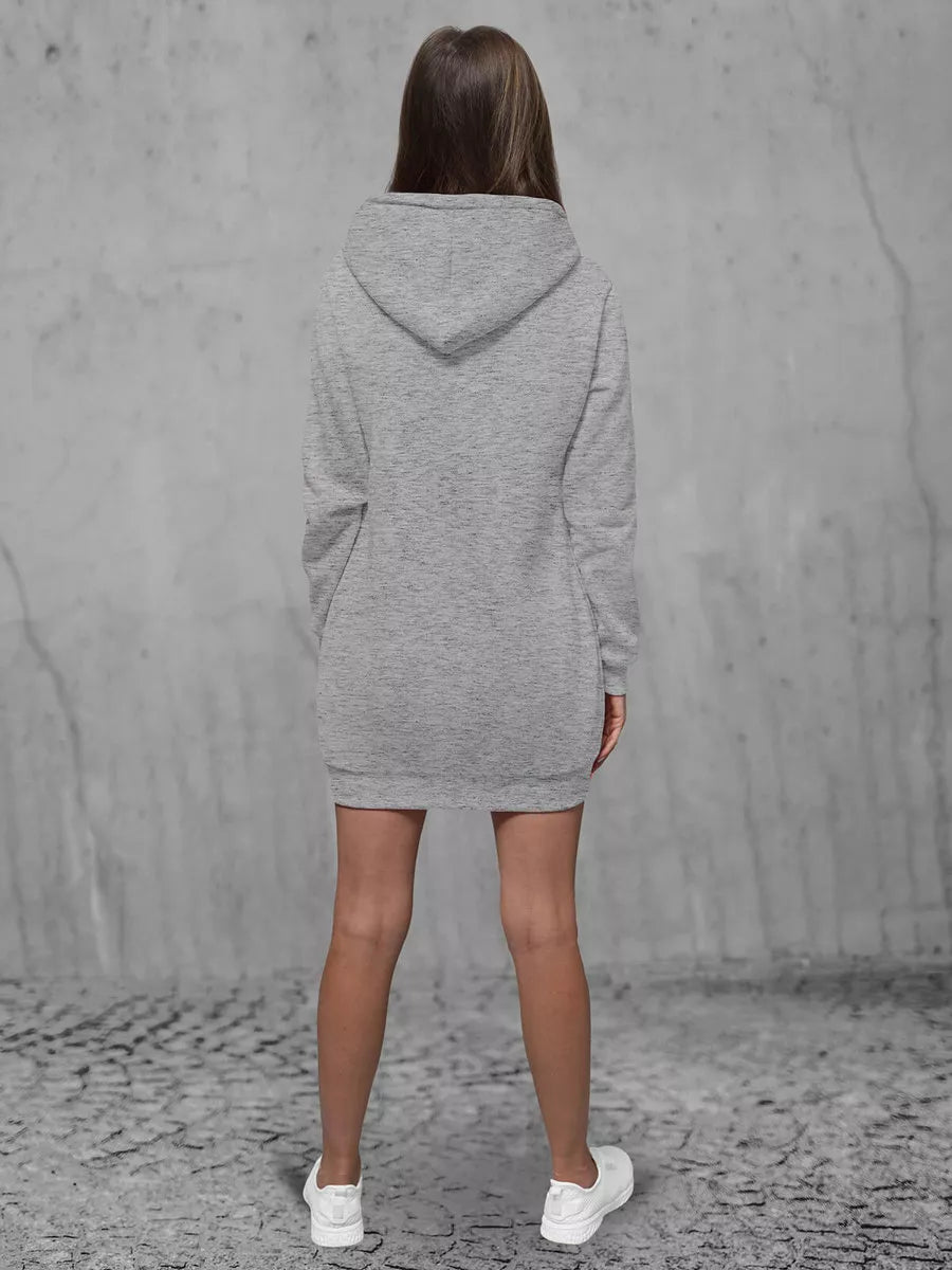Women's light gray dress with hood Megan