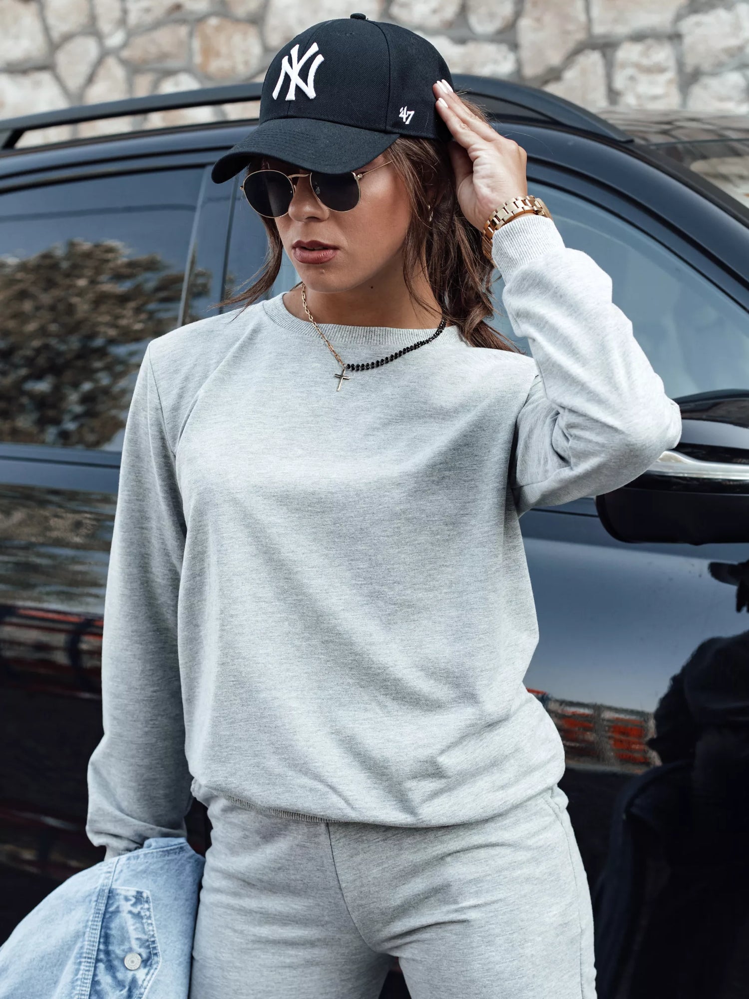 Women's light gray suit Milin