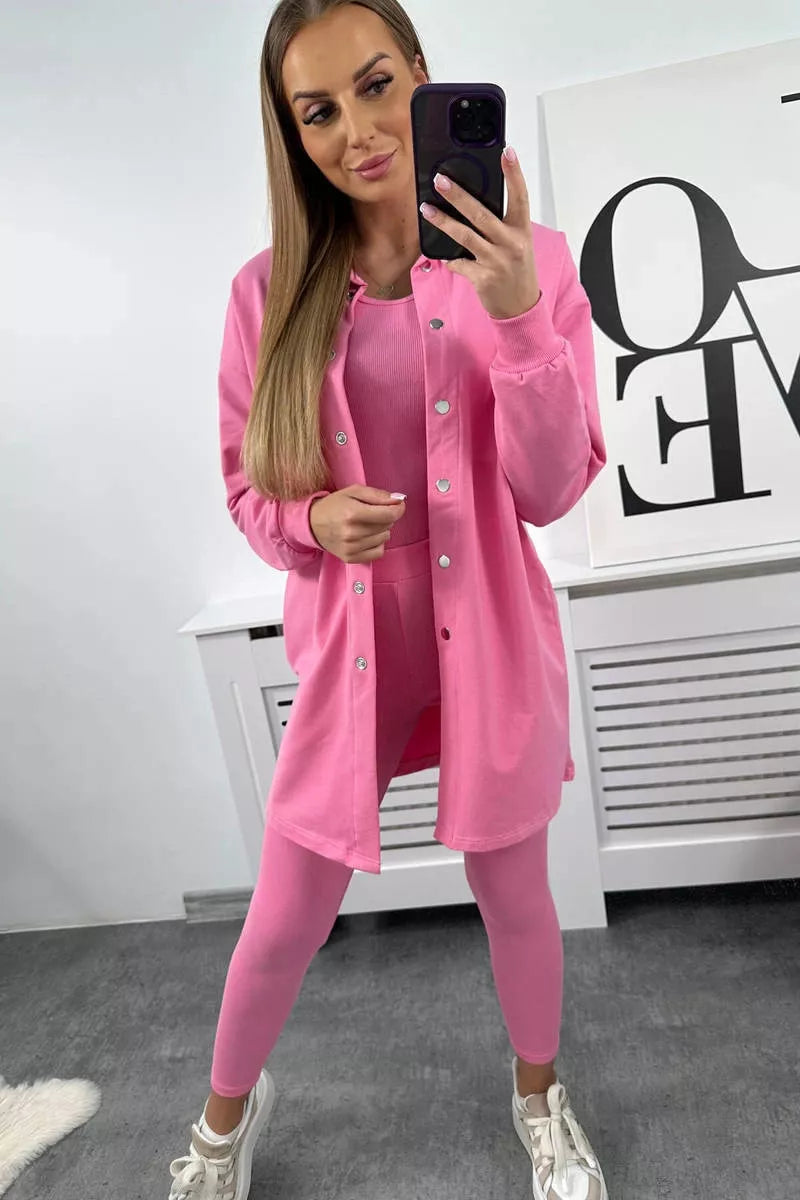 Women's light pink Triple set.