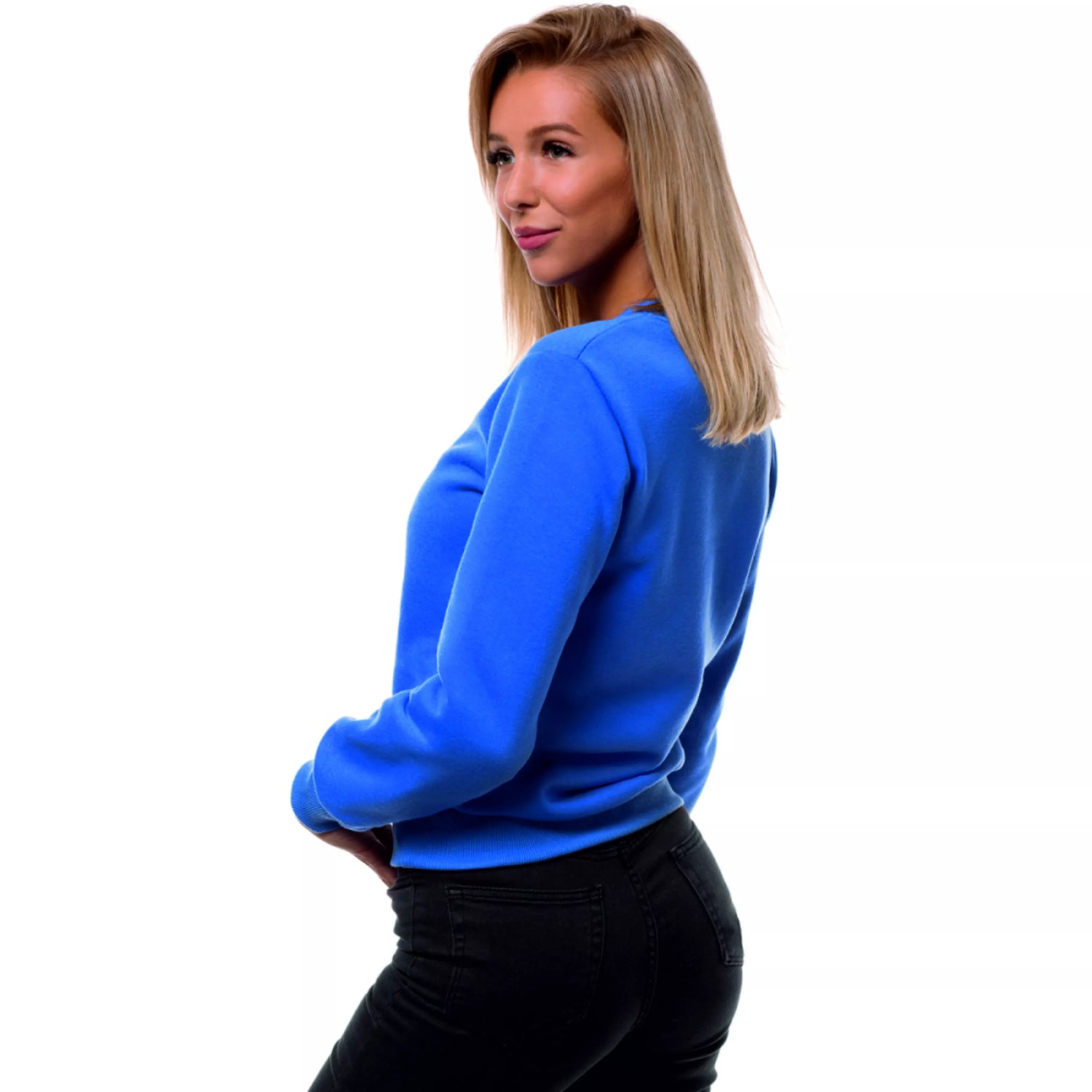 Women's light blue sweater Love
