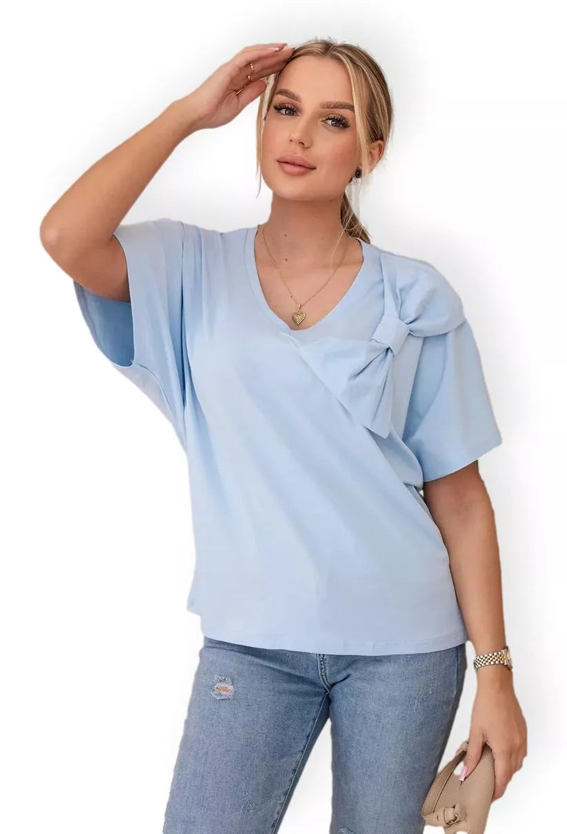 Women's light blue T-shirt Korin