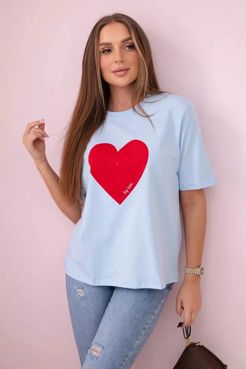 Women's light blue T-shirt Madame
