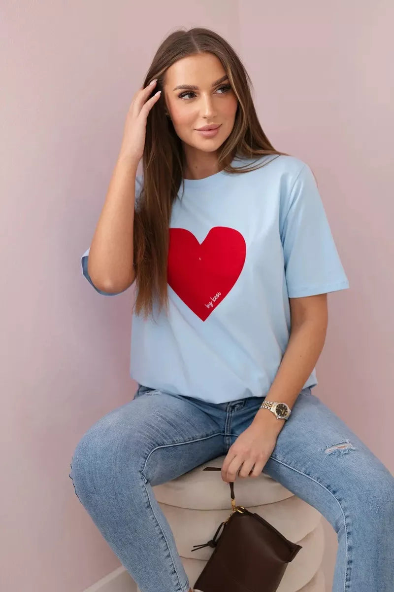 Women's light blue T-shirt Madame