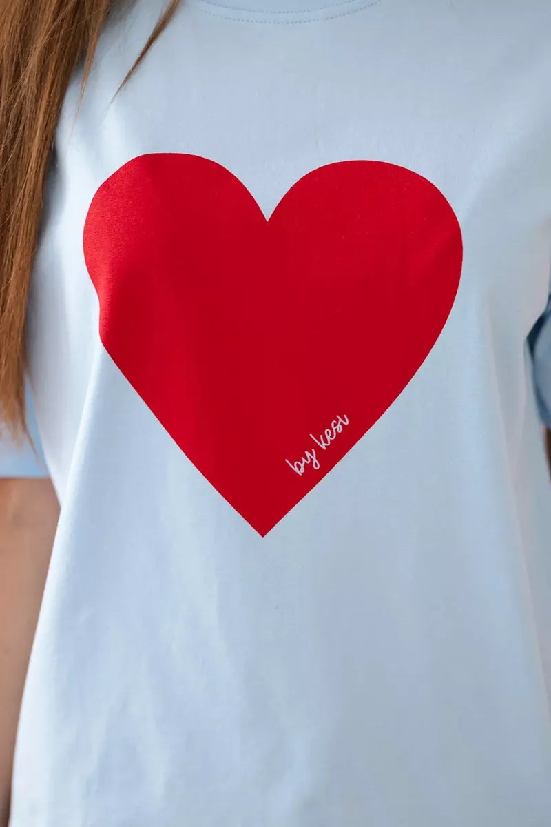 Women's light blue T-shirt Madame