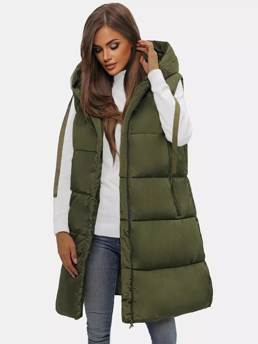 Long green women's vest Potom
