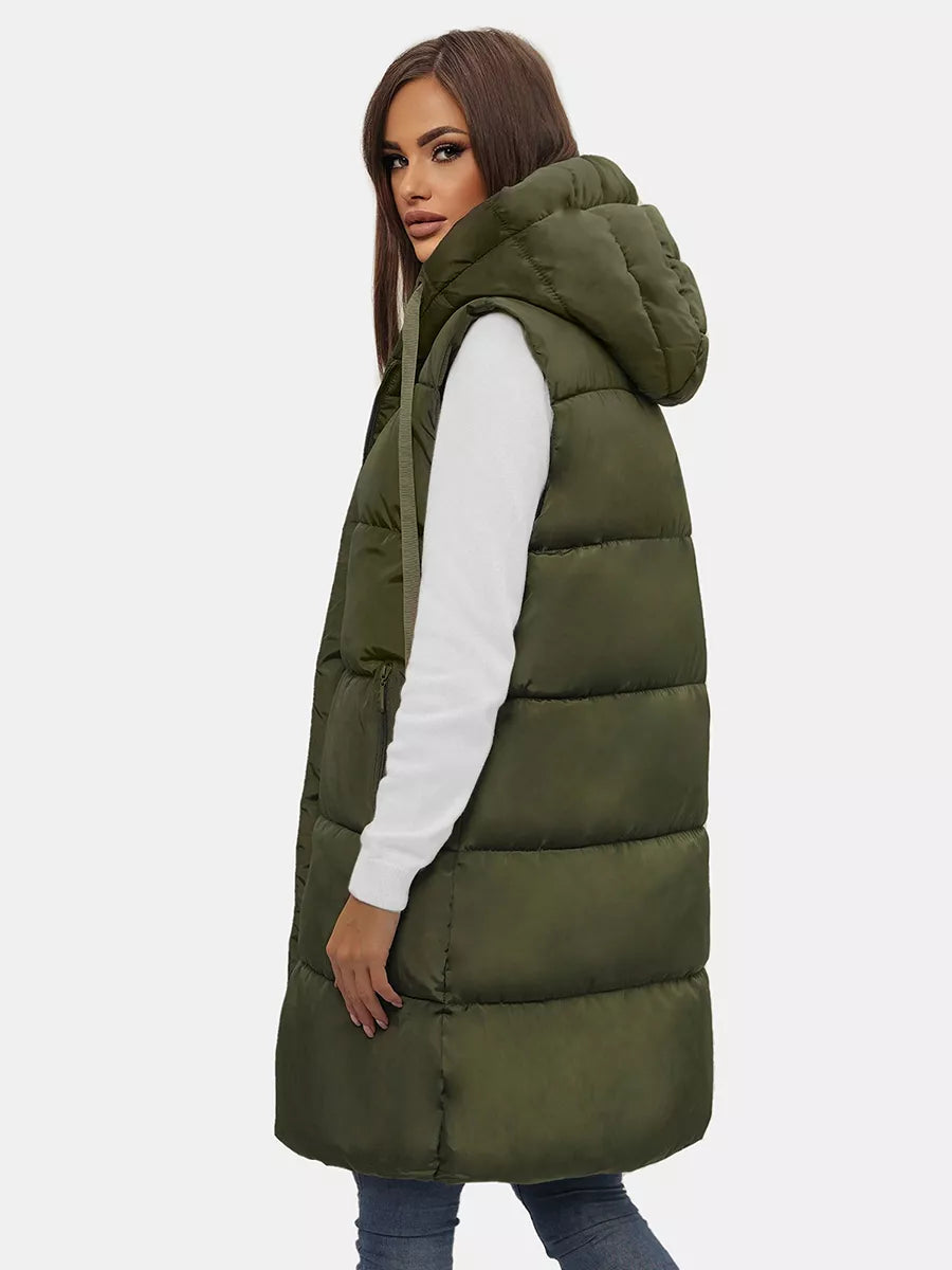 Long green women's vest Potom