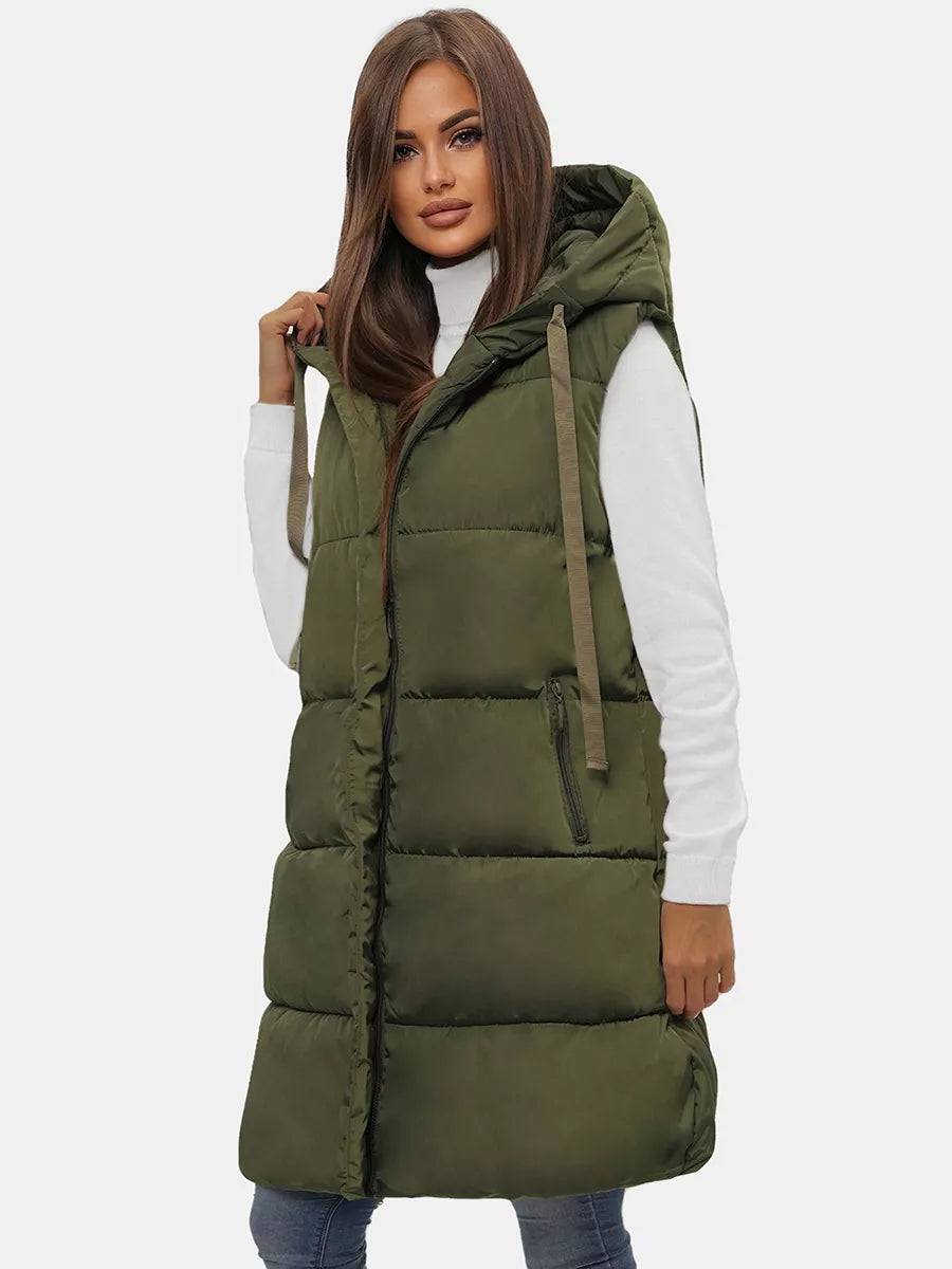 Long green women's vest Potom