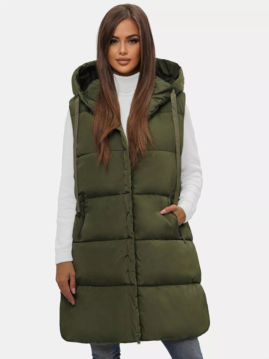 Long green women's vest Potom