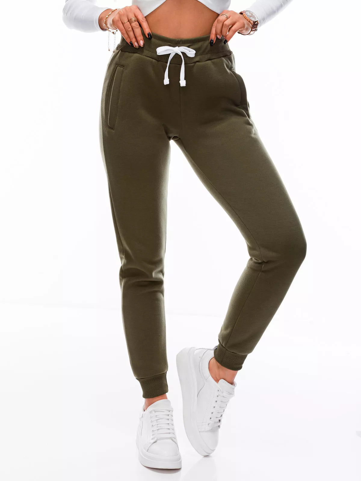Women's khaki casual pants Lilit