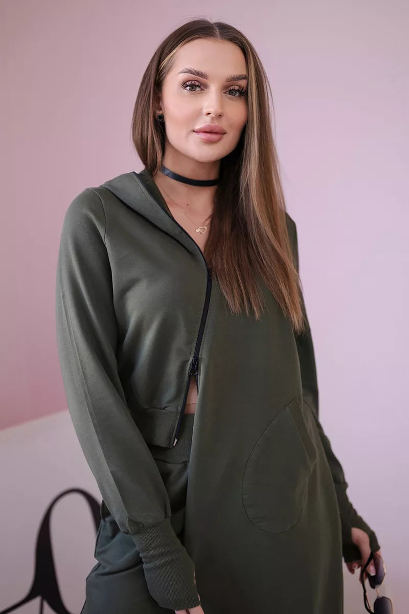 Women's khaki-colored suit Donni