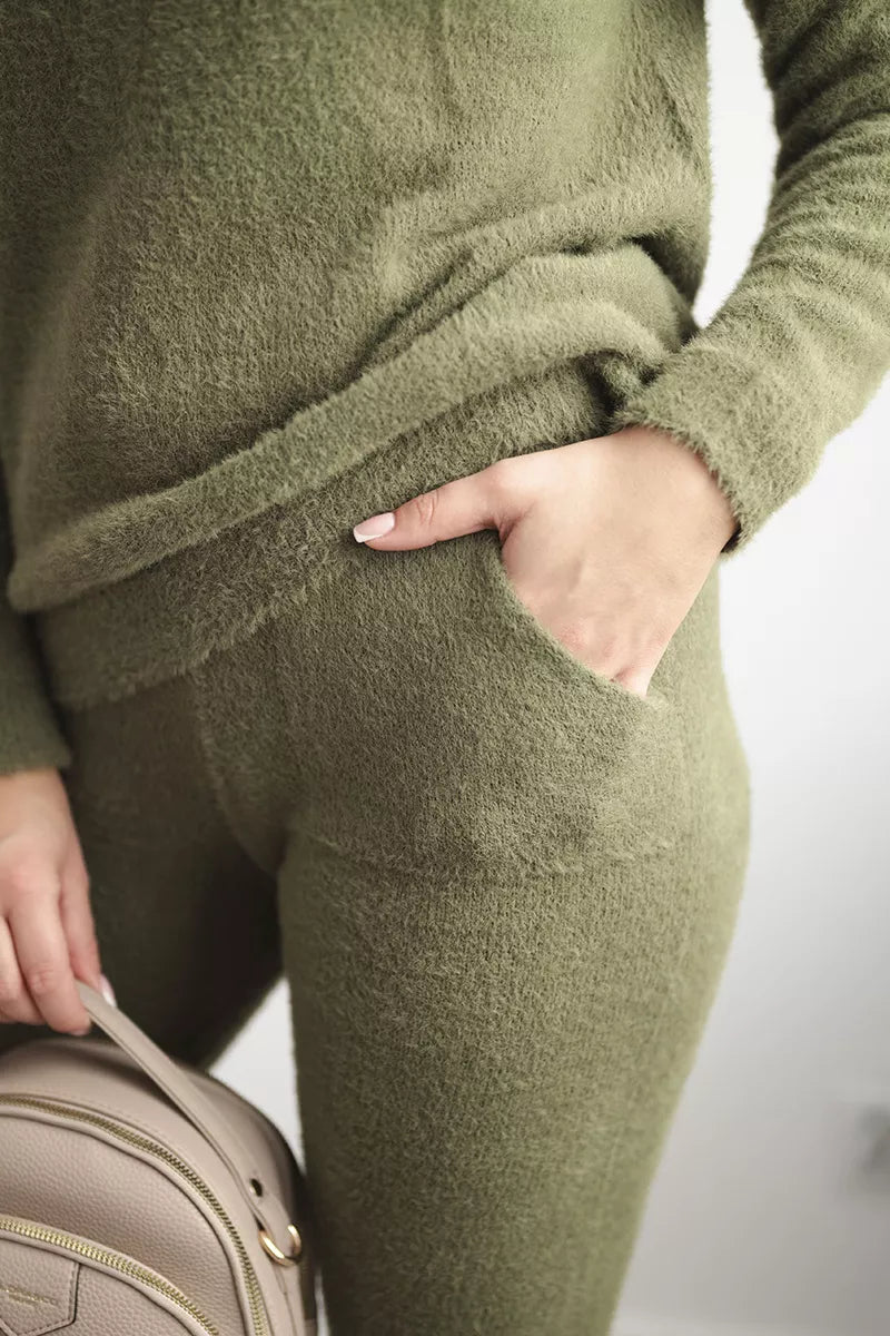 Women's khaki Minky set.