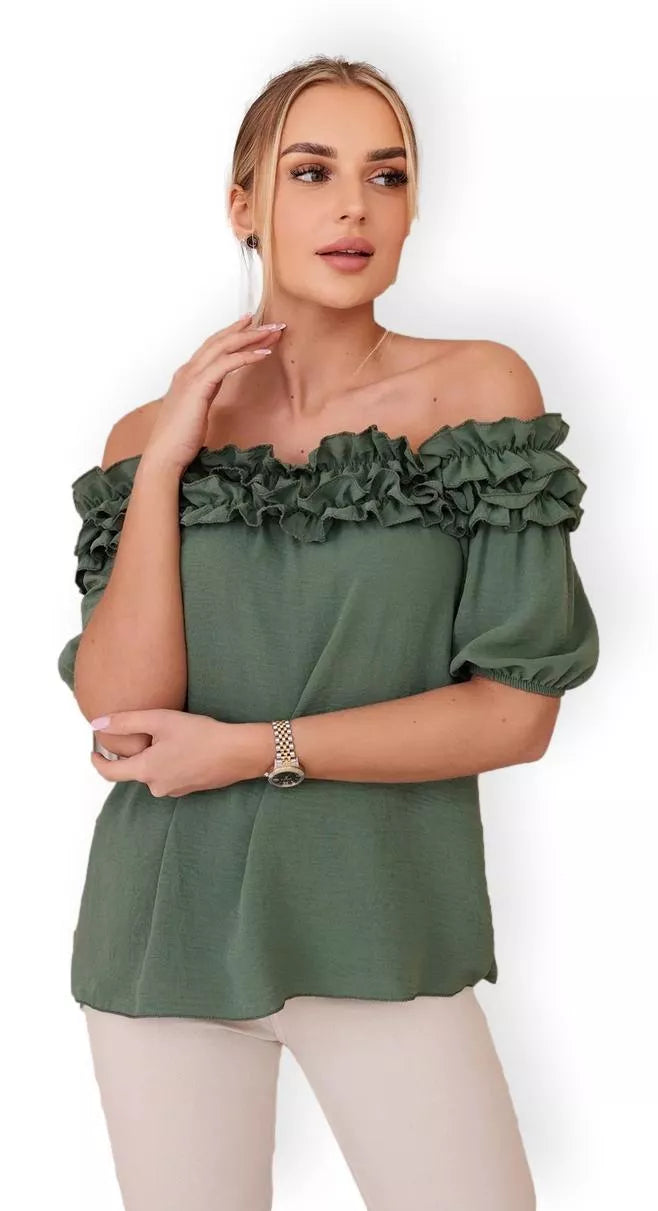 Women's khaki blouse Lorena