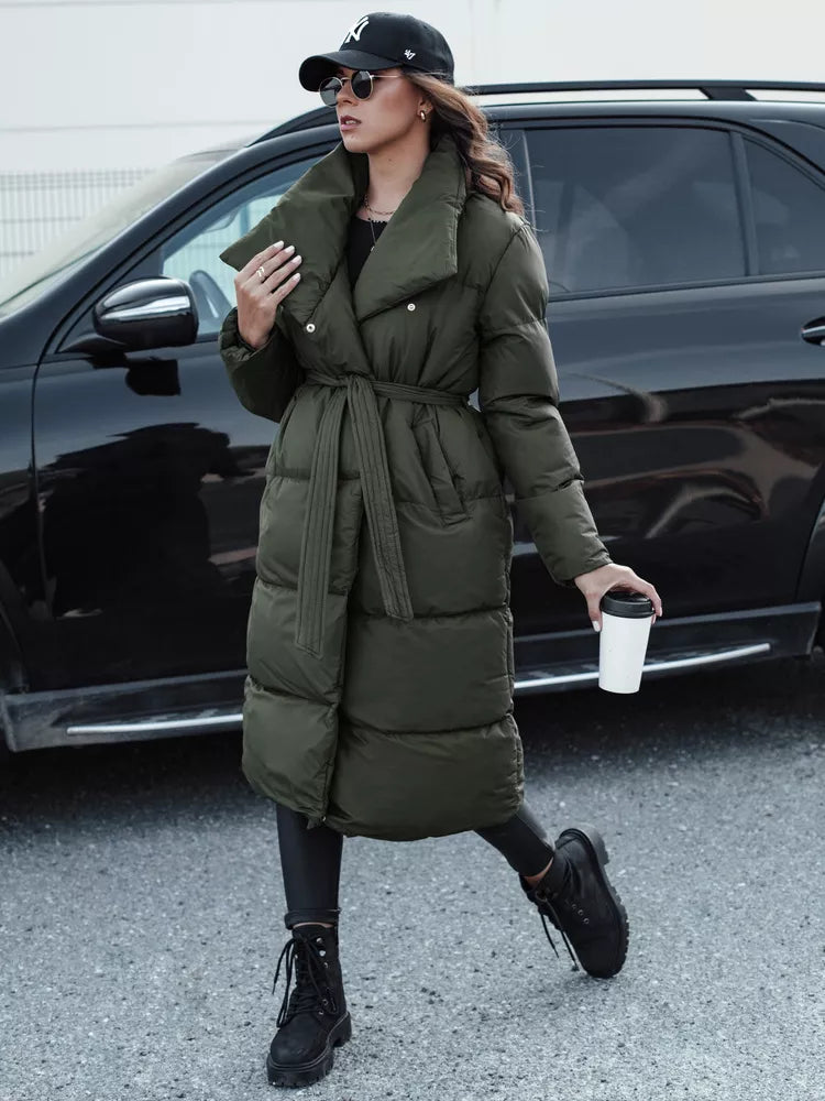 Women's khaki quilted jacket Favi