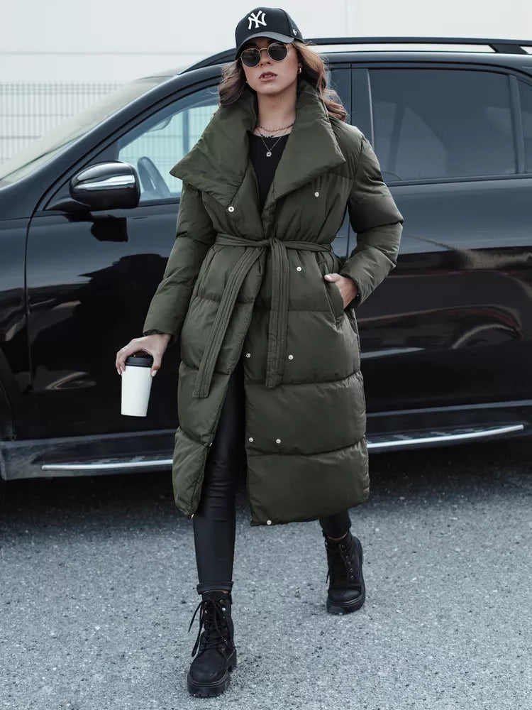 Women's khaki quilted jacket Favi