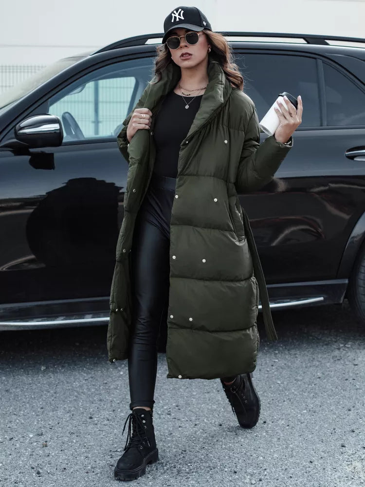 Women's khaki quilted jacket Favi