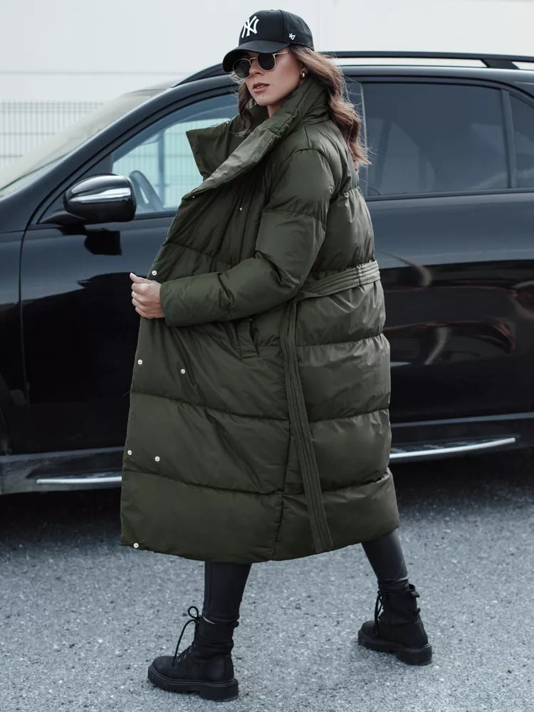 Women's khaki quilted jacket Favi