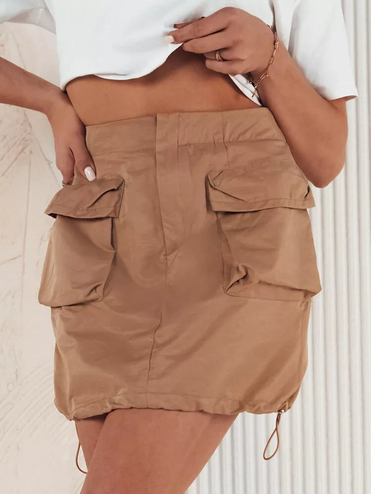 Short women's brown skirt Quilla