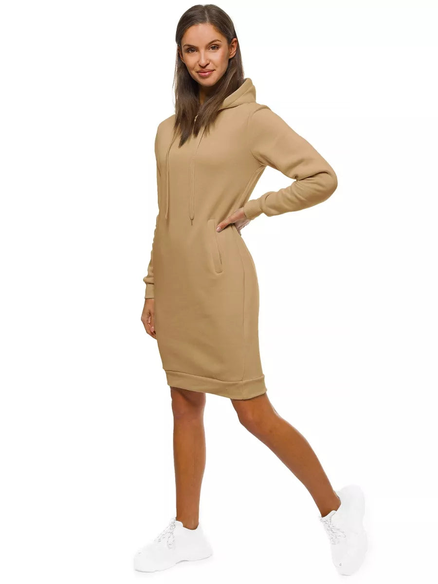 Women's brown dress with a hood Margaret