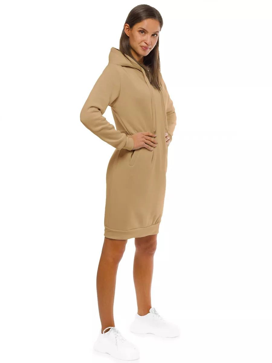 Women's brown dress with a hood Margaret