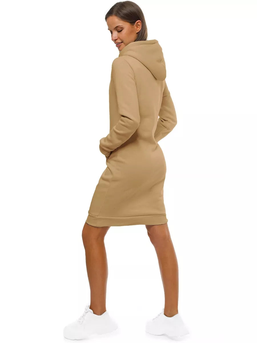 Women's brown dress with a hood Margaret