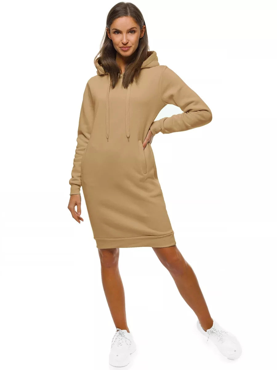Women's brown dress with a hood Margaret