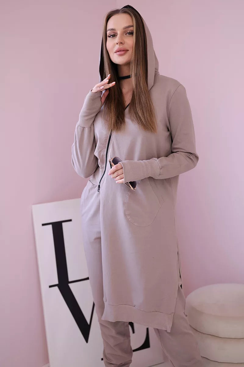 Women's sand-colored Donni set.