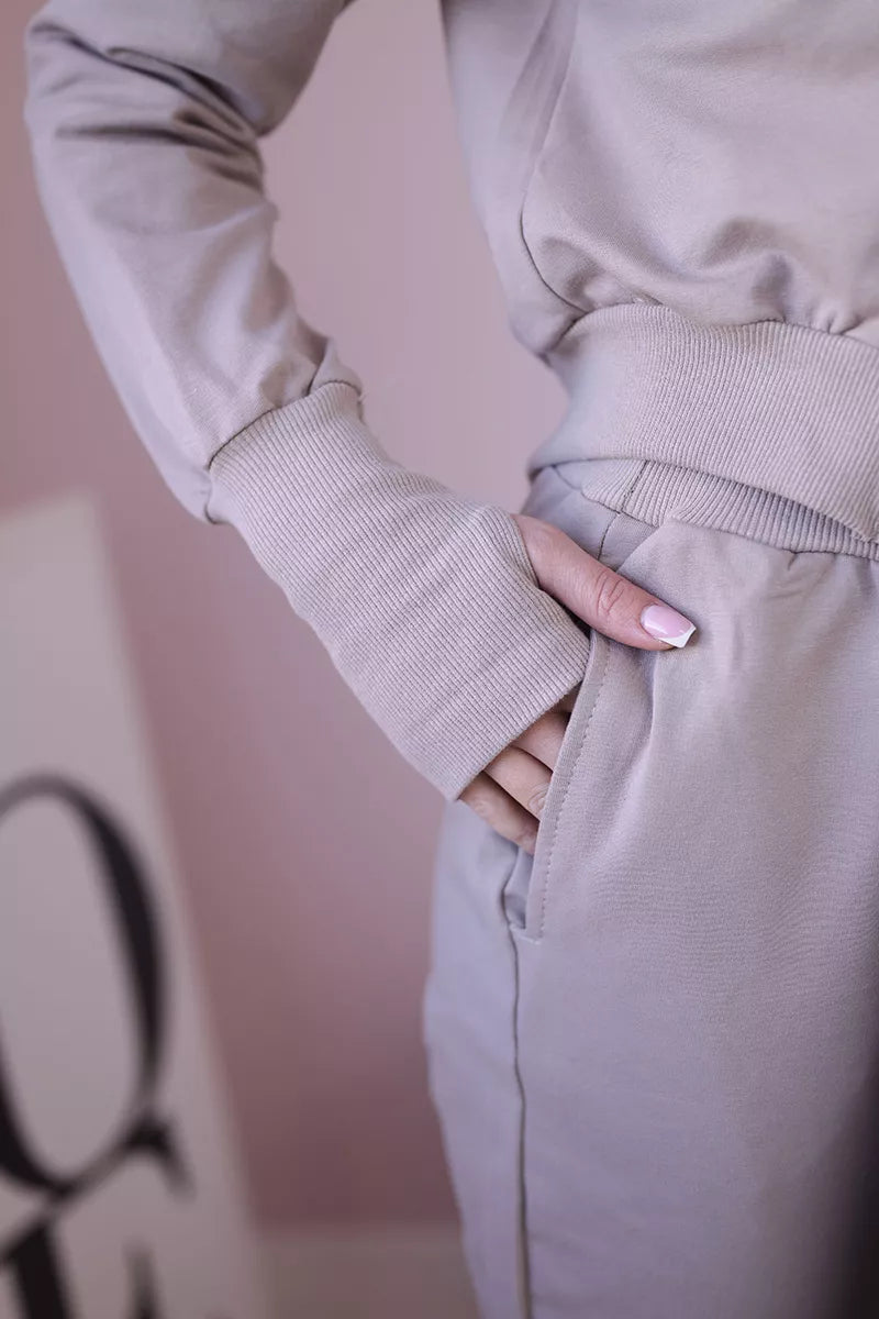 Women's sand-colored Donni set.