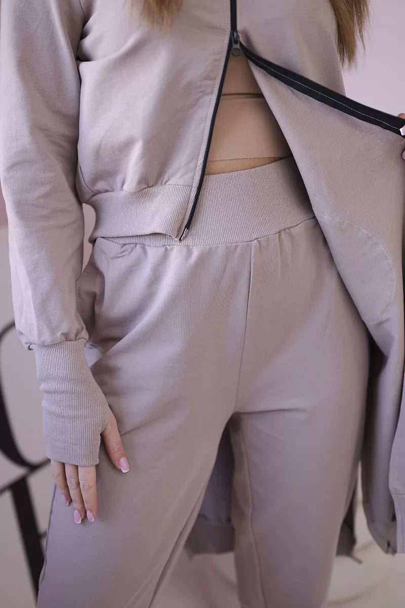 Women's sand-colored Donni set.