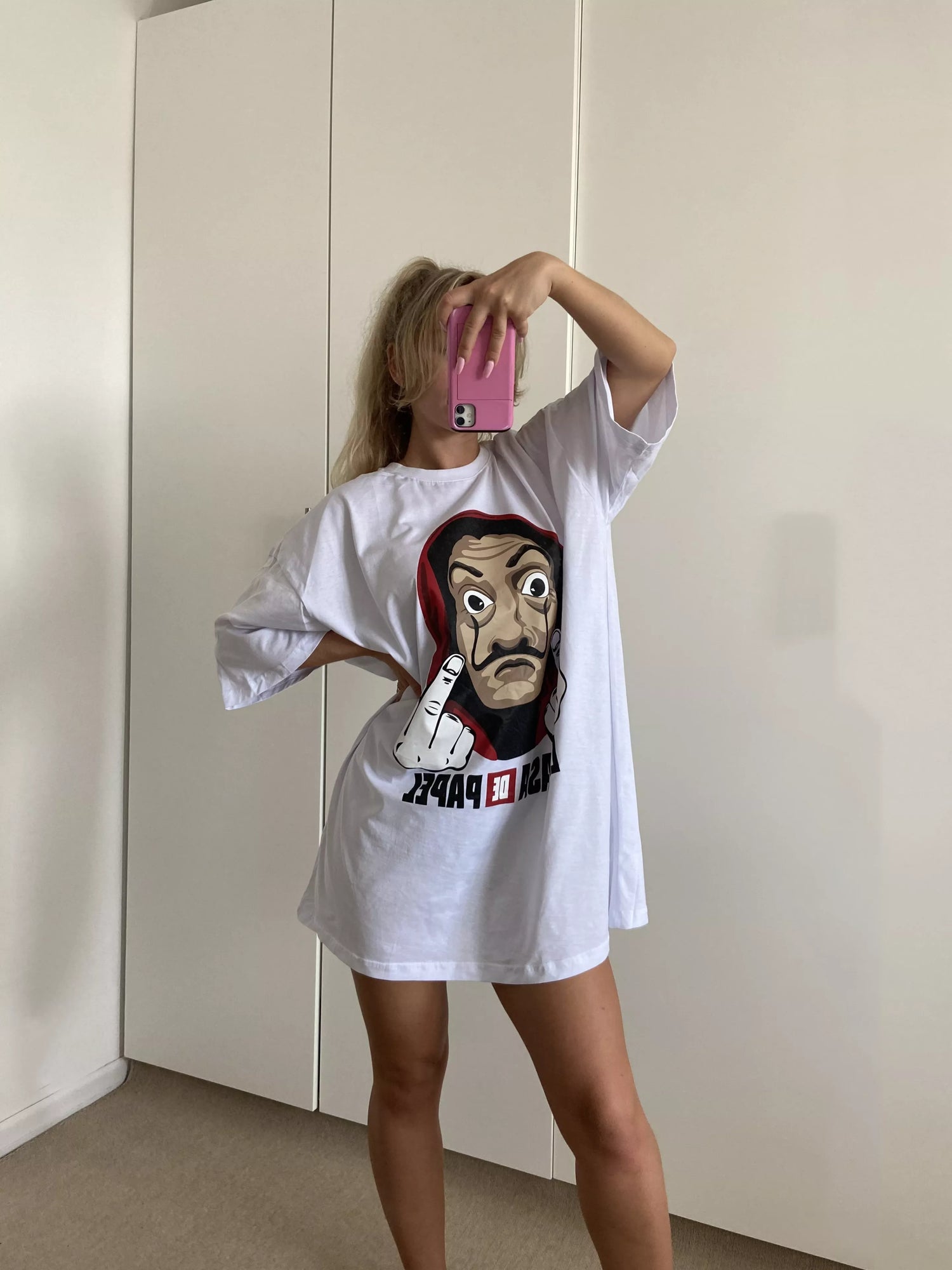 Women's oversized white T-shirt Money