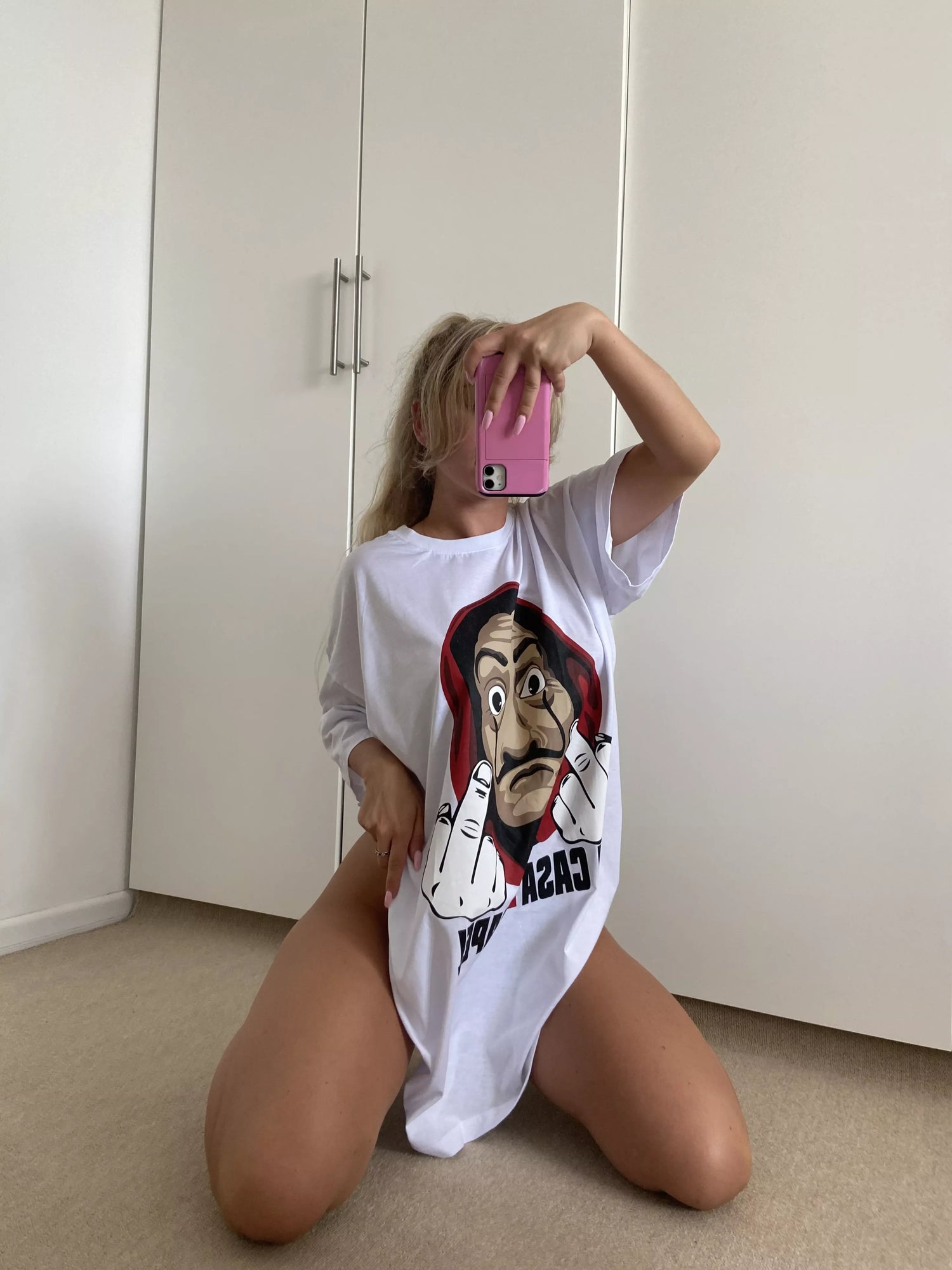 Women's oversized white T-shirt Money