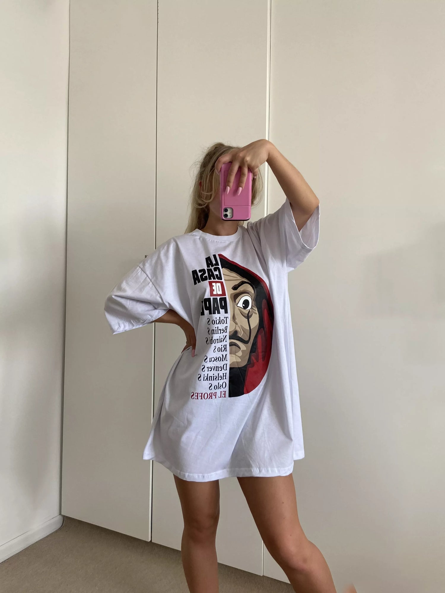 Women's oversized white T-shirt The Professor