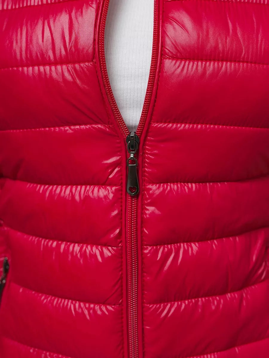 Women's shiny red vest Sofia