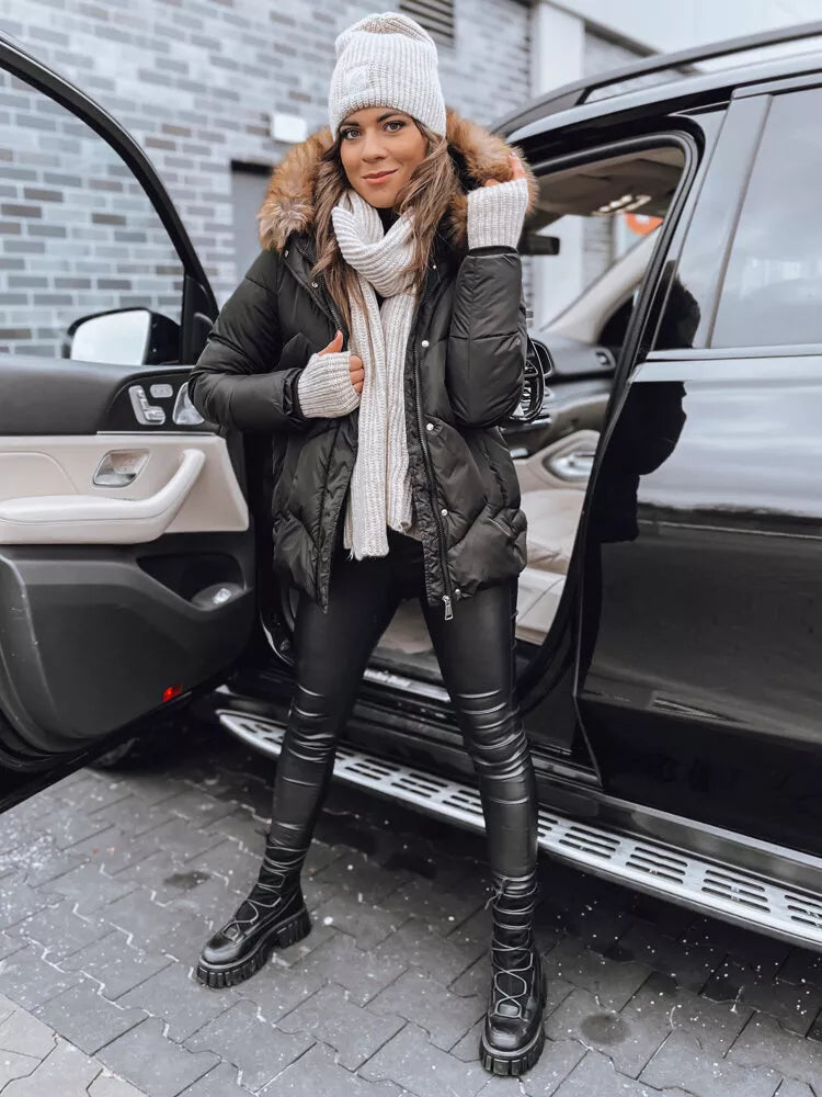 Women's black winter jacket Doran