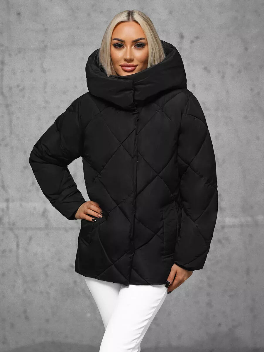 Women's black winter jacket Roma