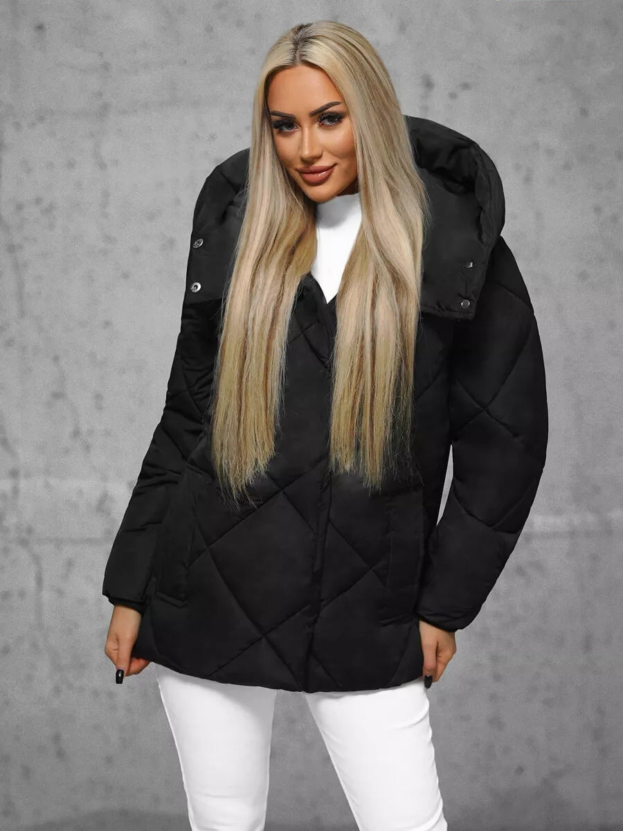 Women's black winter jacket Roma