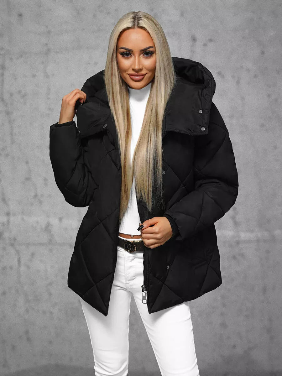 Women's black winter jacket Roma