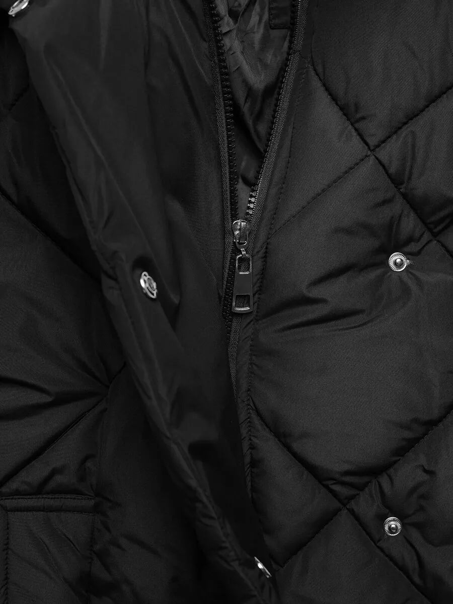 Women's black winter jacket Roma