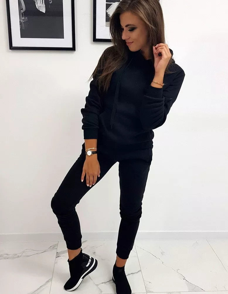Women's black tracksuit Super