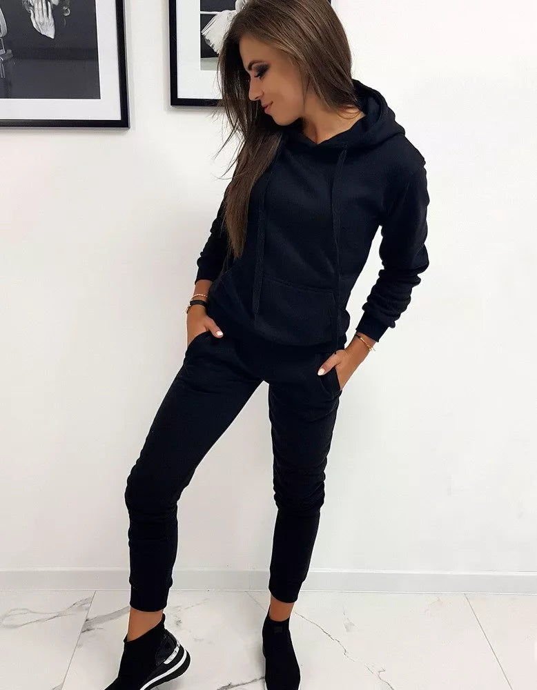 Women's black tracksuit Super