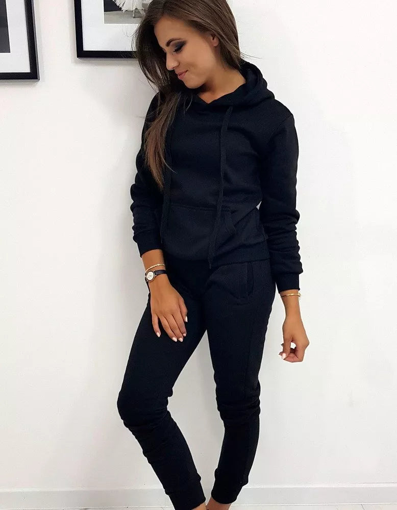 Women's black tracksuit Super