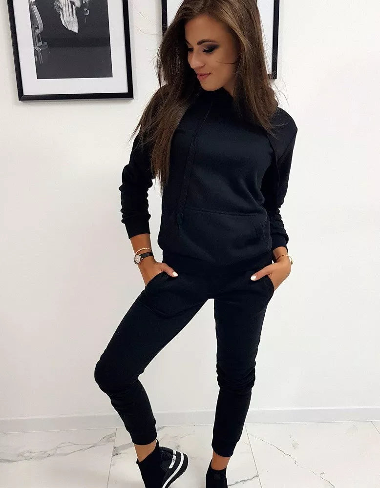Women's black tracksuit Super