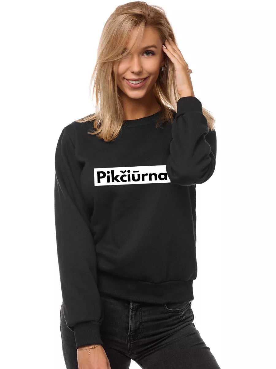 Women's black sweater Pikčiūrna