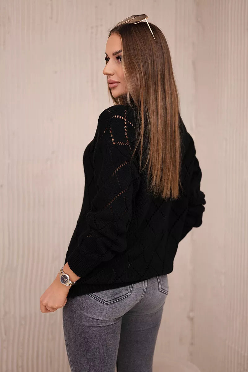 Women's black sweater Rhombus 